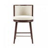 Evalyn Modern Wood Upholstered Counter Stool in Cream 