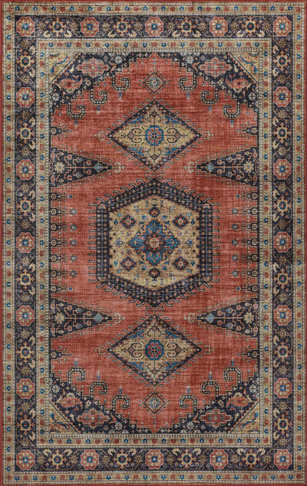 Tracy Traditional 6'0\" x 9'0\" Area Rug in Orange Indoor Area Rug 