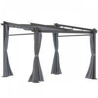 Outsunny 10' X 10' Metal Pergola With Sliding Roof Canopy, Retractable Pergola Canopy For Outdoor, P
