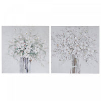 Hand Painted Canvas Wall Art Fresh Bouquet 24 x 24 - Set of 2 Wall Decor