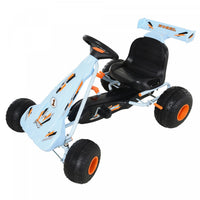 Aosom Pedal Go Kart Children Ride On Car Cute Style With Adjustable Seat, Plastic Wheels, Handbrake