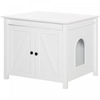 Pawhut Cat Litter Box Enclosure With Openable Top, Cat Washroom Storage Side Table With Double Doors