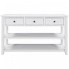 Wendy Solid Wood Console Table With 3 Drawers And 2 Open Shelves,antique White Accent Cabinet 