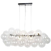 Dainolite Comet 10 Light Horizontal Pendant Polished Chrome Clear Glass Lamp