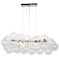 Dainolite Comet 10 Light Horizontal Pendant Polished Chrome Clear Glass Lamp