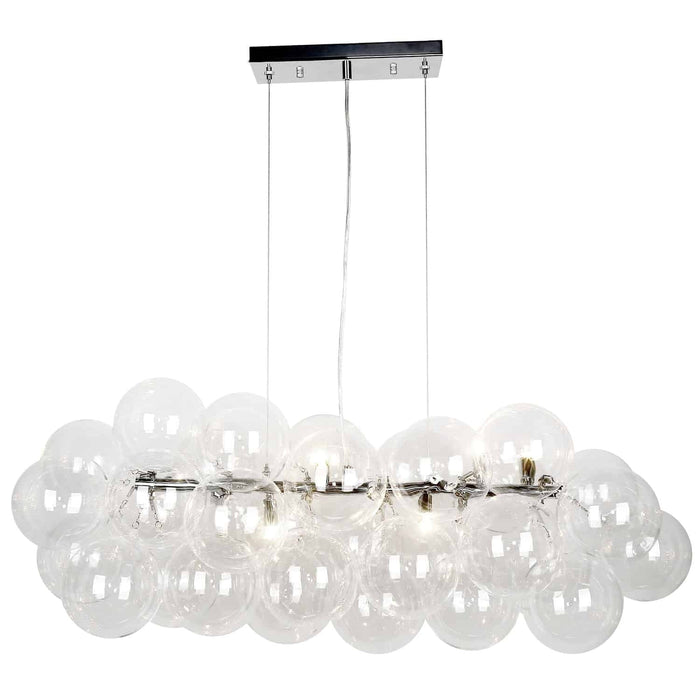 Dainolite Comet 10 Light Horizontal Pendant Polished Chrome Clear Glass Lamp