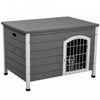 Pawhut 31\" Folding Dog House, Portable Pet Crate Kennel, Wooden Wire Cage For Miniature And Small Si
