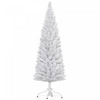 Homcom Snow Flocked Pencil Christmas Tree With Realistic Branch Tips White