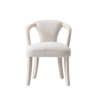 Palmer Mid-Century Modern Upholstered Tweed Armchair in Ivory Dining Chair