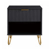 Dumbo Modern 20\" Fluted Nightstand in Black (1-Drawer) 
