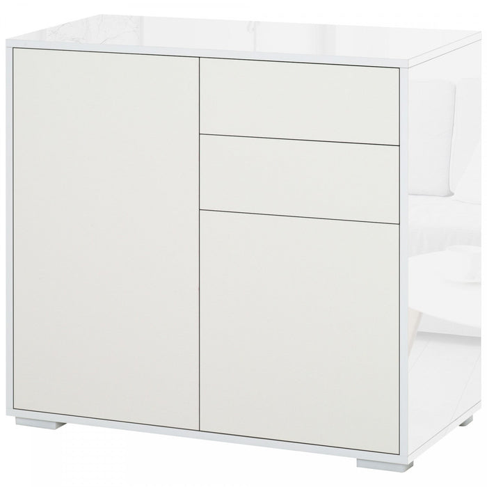 HOMCOM High Gloss Buffet Sideboard with Drawers Kitchen Storage Cabinet