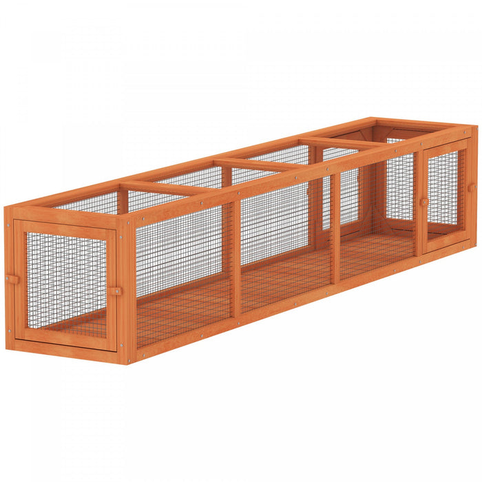 PawHut Catio Outdoor 79"L Cat Tunnel, Cat Enclosure DIY L- Shape with Extendable Design, Kitty shelter with Weather Protection, Removable Door, Orange
