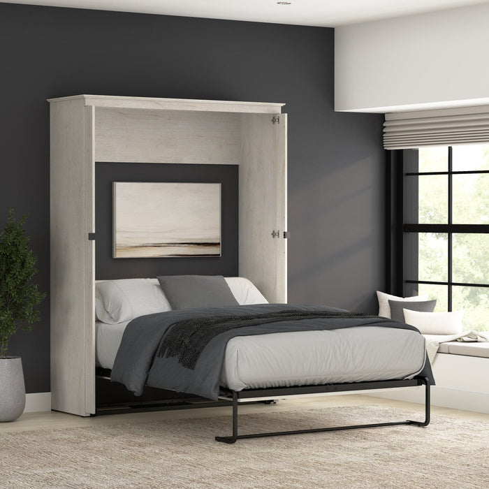 Bestar Key West 63 W Full Murphy Bed - Linen White Oak