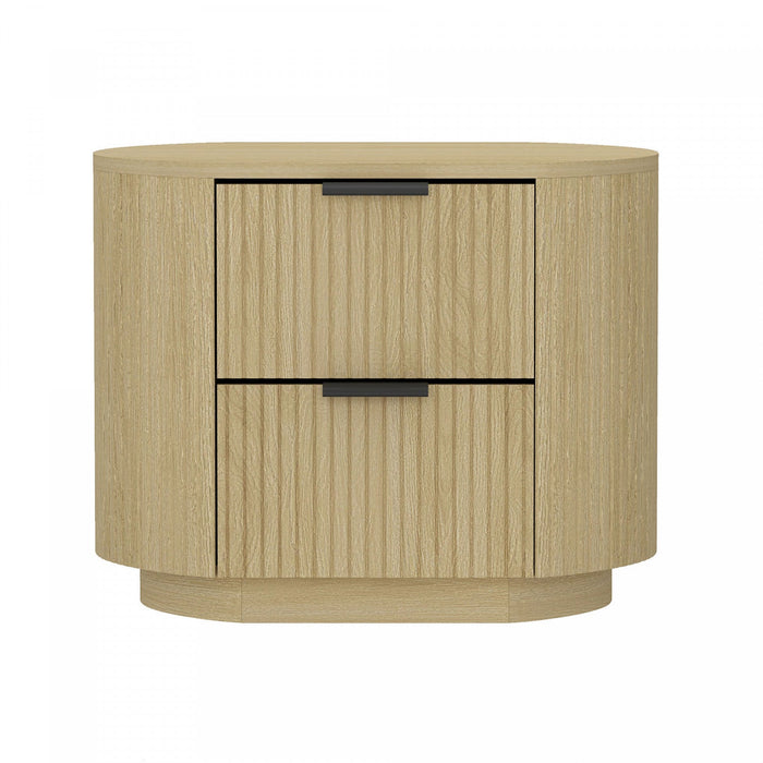 Olivia Modern 27\" Nightstand in Natural Oak (2-Drawer) 
