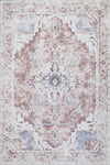 Aqua Rustic Washable Non-slip Low Pile Area Rug 5'x7' 