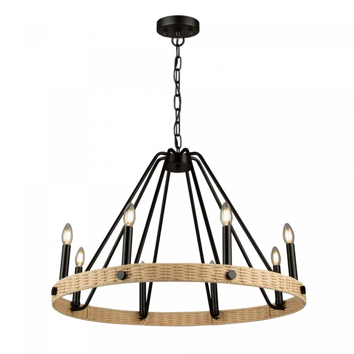 Perris 8-Light Black Chandelier 