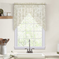 Habitat Limoges Ivory Sheer Rod Pocket Swag Valance Set - 72 x 32