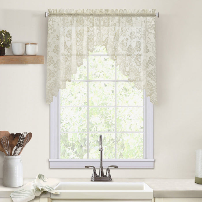 Habitat Limoges Ivory Sheer Rod Pocket Swag Valance Set - 72 x 32