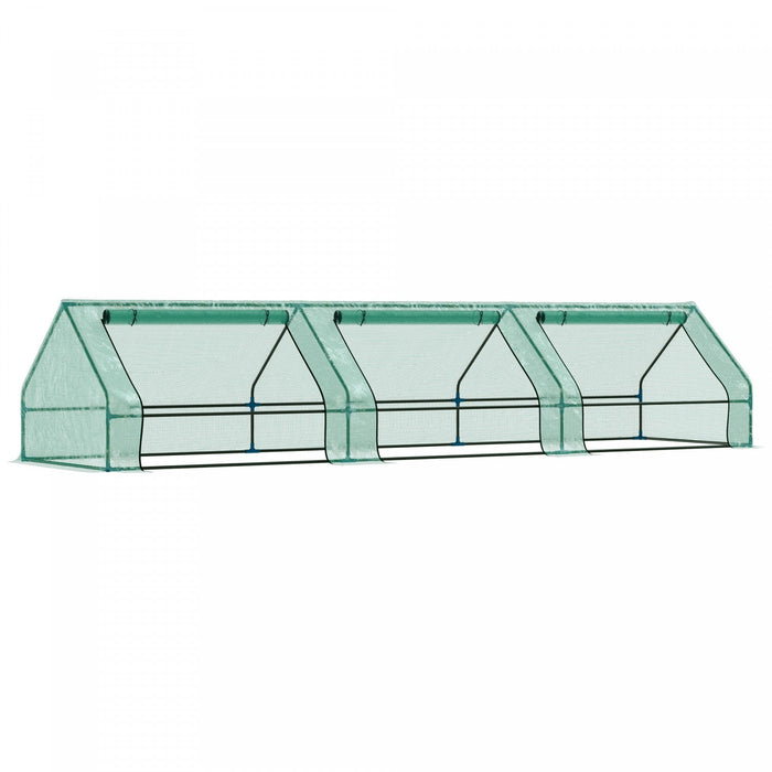 Outsunny 158\" X 39\" X 32\" Plant Greenhouse Portable Garden Seed Flower Tunnel Growing Tent 3 Large Z