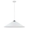 Dainolite Prudence 1 Light Pendant Matte Black Finish Matte White Shade Lamp