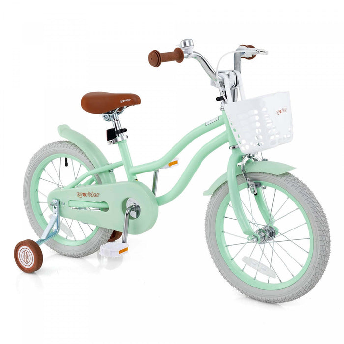 Prorider 16" Kids Bike Toddler Adjustable Bicycle With Training Wheel For 4-7 Years Old Girl Green