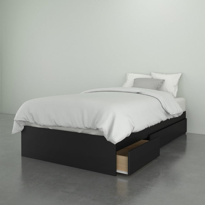 Nordika Twin Storage Platform Bed - Black 