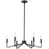 Dainolite Clayton 6 Light Chandelier Matte Black Lamp