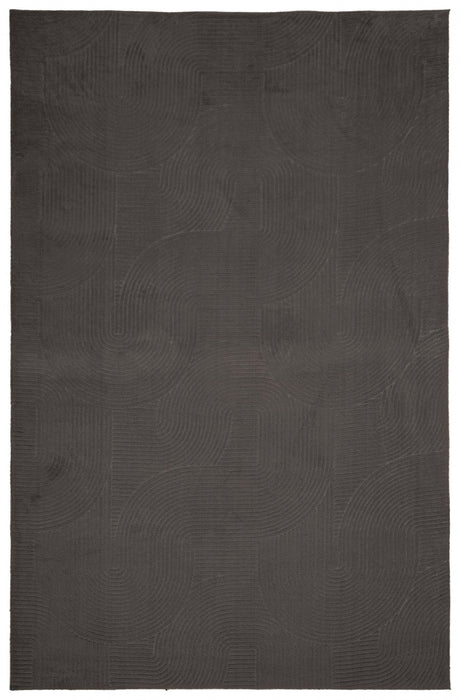 Elion Contemporary Charcoal Washable Rug 9'0\" x 12'0\" Indoor Area Rug 