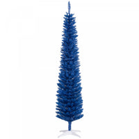 Homcom 7ft Pencil Artificial Christmas Tree With Realistic Branches