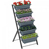 Outsunny 5-Tier Raised Garden Bed Plant Flower Pots w/ Leaking Holes Grey