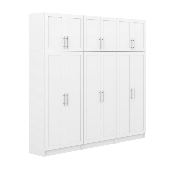 Elite Plus 3-shelf 6-piece Garage Storage Cabinet Set - White 