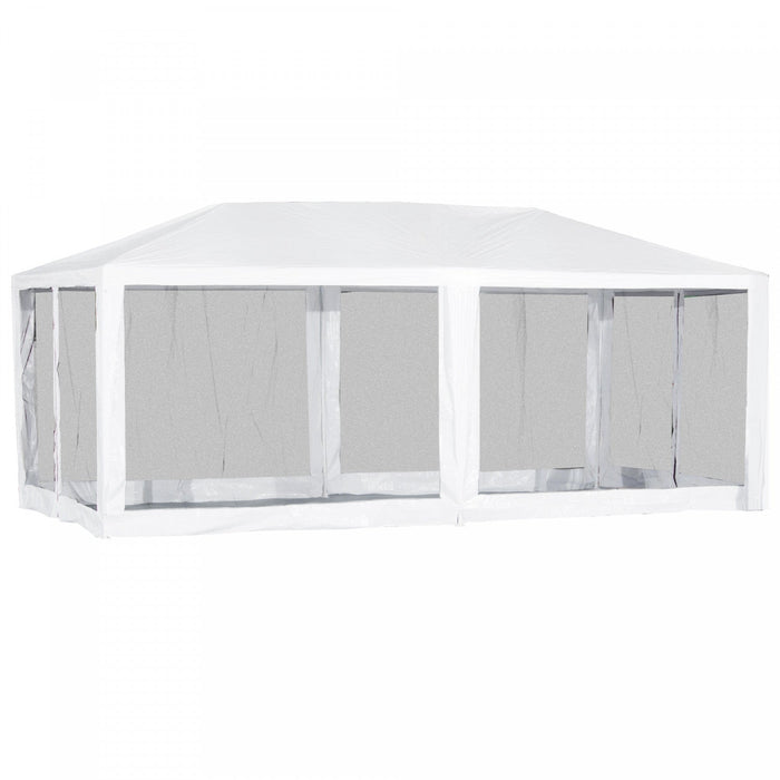 Outsunny 19'x9' Party Tent Gazebo Canopy Garden Sun Shade For Outdoor Event With Removable Mosquito 