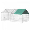 Pawhut 86.5\" X 40.5\" Metal Chicken Coop With Water-resistant Cover, Outdoor Bunny Pen, Small Animal 