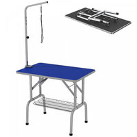Pawhut Dog Grooming Table With Adjustable Grooming Arm, Pet Grooming Table For Dogs With Storage She