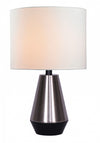 26\" Matte Black and Brushed Steel Accented Table Lamp