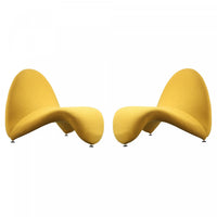MoMa Modern Wool Blend Accent Chair in Yellow - Set of 2