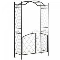 Outsunny 7ft Metal Garden Arch With Gate Climbing Planter Frame Backyard Decor For Vines Morning Glo