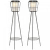 Outsunny Set Of 2 LED Garden Lights Solar Or Usb Rechargeable Lamp Set