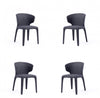 Conrad Mid-Century Modern Upholstered Dining Chair in Black - Set of 4 