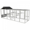 Pawhut Outdoor Wooden Chicken Coop With Run, Ramps, Perches, Storage, Backyard Hen House With Combin