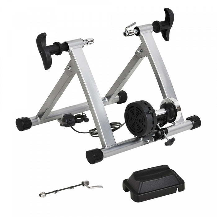 Soozier Bike Trainer Magnetic Bicycle Stand Indoor Exerciser W/ Quick Release Skewer, 5 Levels Resis