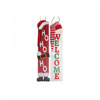 Wooden 'Welcome' 'Ho ho ho' Porch Sign - Set of 2