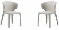 Manhattan Comfort Set of 2 Conrad Modern Woven Tweed Dining Chairs - Wheat