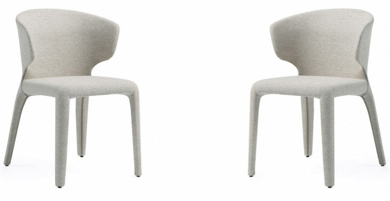 Manhattan Comfort Set of 2 Conrad Modern Woven Tweed Dining Chairs - Wheat