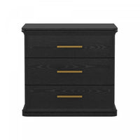 Clifford Traditional Nightstand in Black (3-Drawer) 