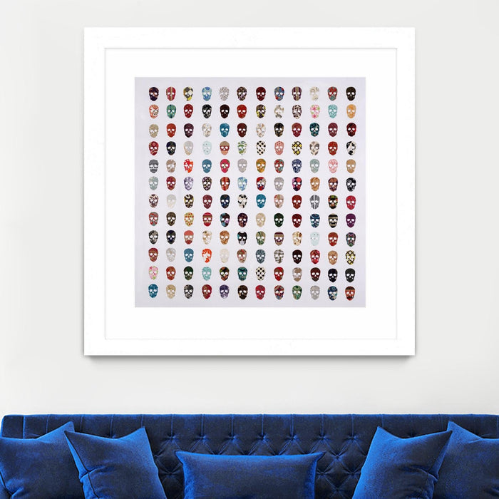 \"Gorgeous Crowd\" Matted and Framed White 36x36 Wall Art