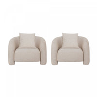 Sylvia Modern Glam Tweed Lounge Chair in Gold Dust - Set of 2 
