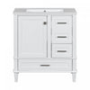 Jonas 24\" Solid Wood Bathroom Vanity Cabinet With Storage Drawers And Door - White 