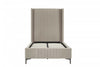 Promenade Mid-Century Modern Upholstered Velvet Twin Bed in Rustic Taupe 