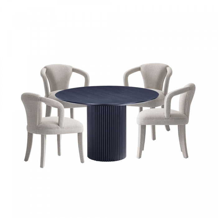 Hathaway and Palmer Modern Industry Chic 5-Piece Dining Set in Gold Dust and Black Dining Room Set 